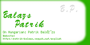 balazs patrik business card